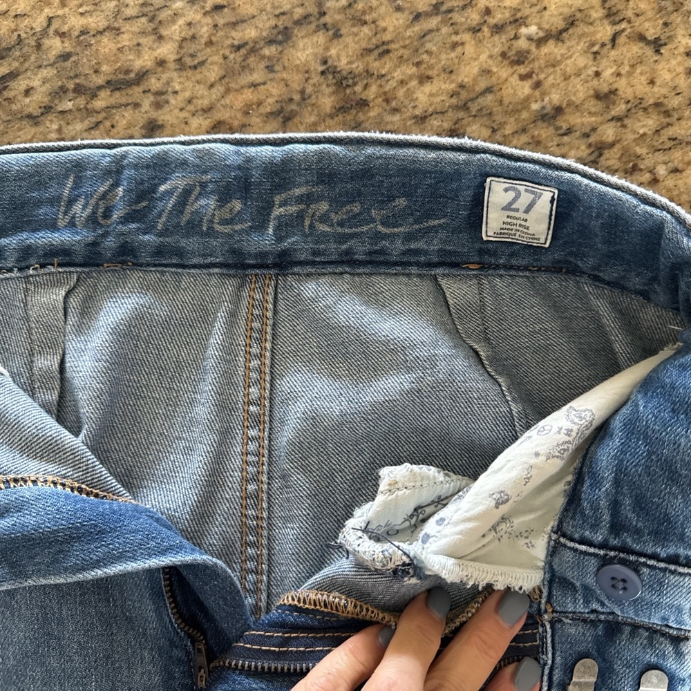 We The Free by Free People Vintage Wash High Rise Jeans Size 27